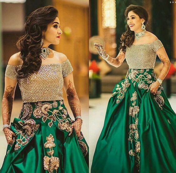 geethikakanumilliofficial on Instagram Look 8 Lime and limpet shell  mint tie and dye embroidered   Dress hairstyles Off shoulder gown Long  kurti designs